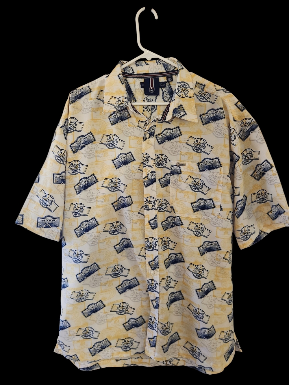 Vintage Phat Farm Y2K Men’s Button Down Logo Pattern Shirt Size XXL